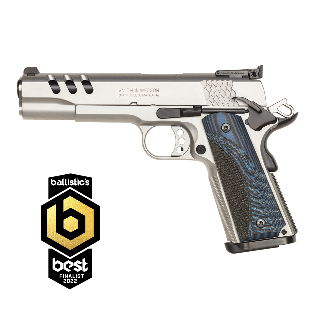 pc 1911 s/s gls bead .45 auto 5in 8rnd sao
