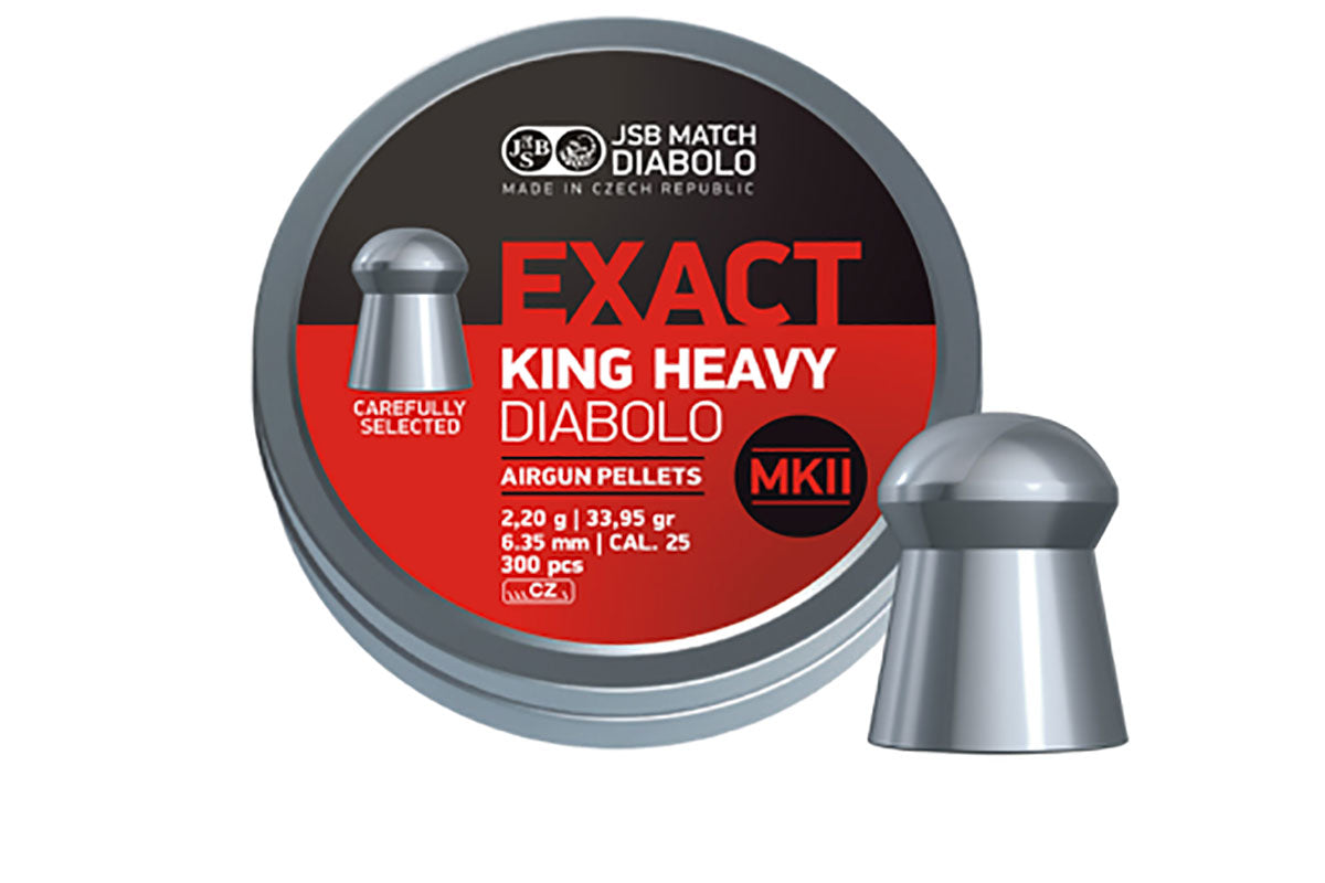 JSB Diabolo Exact King Heavy MKII .25 6.35 mm 33.9 Grain Pellets 300 Pack