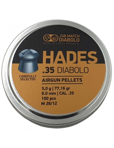 JSB Hades .35 9 mm 77.1 Grain Pellets 100 Pack